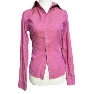 Craig Taylor Designer Egyptian Cotton Button Up Top Small Mod Retro Preppy